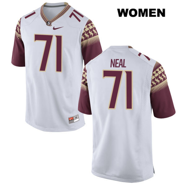 Women's NCAA Nike Florida State Seminoles #71 Chaz Neal College White Stitched Authentic Football Jersey FVD8869IE